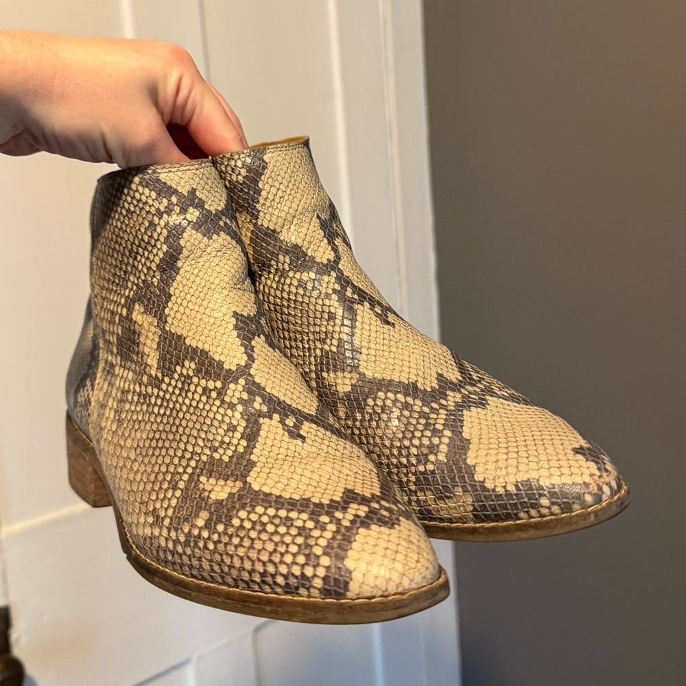 Lucky Brand Snakeskin Ankle Boots